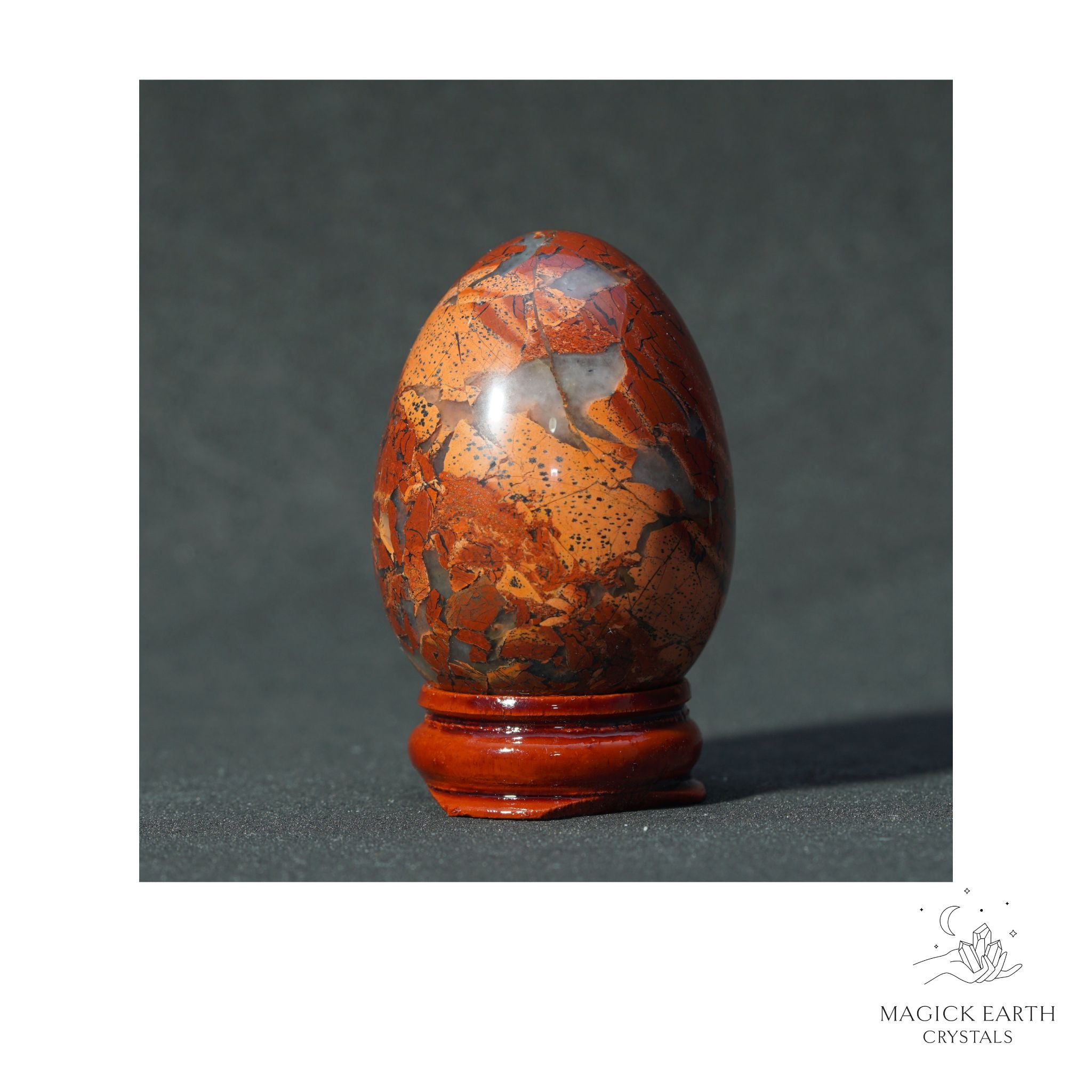 Natural Brecciated Jasper Crystal Egg View A