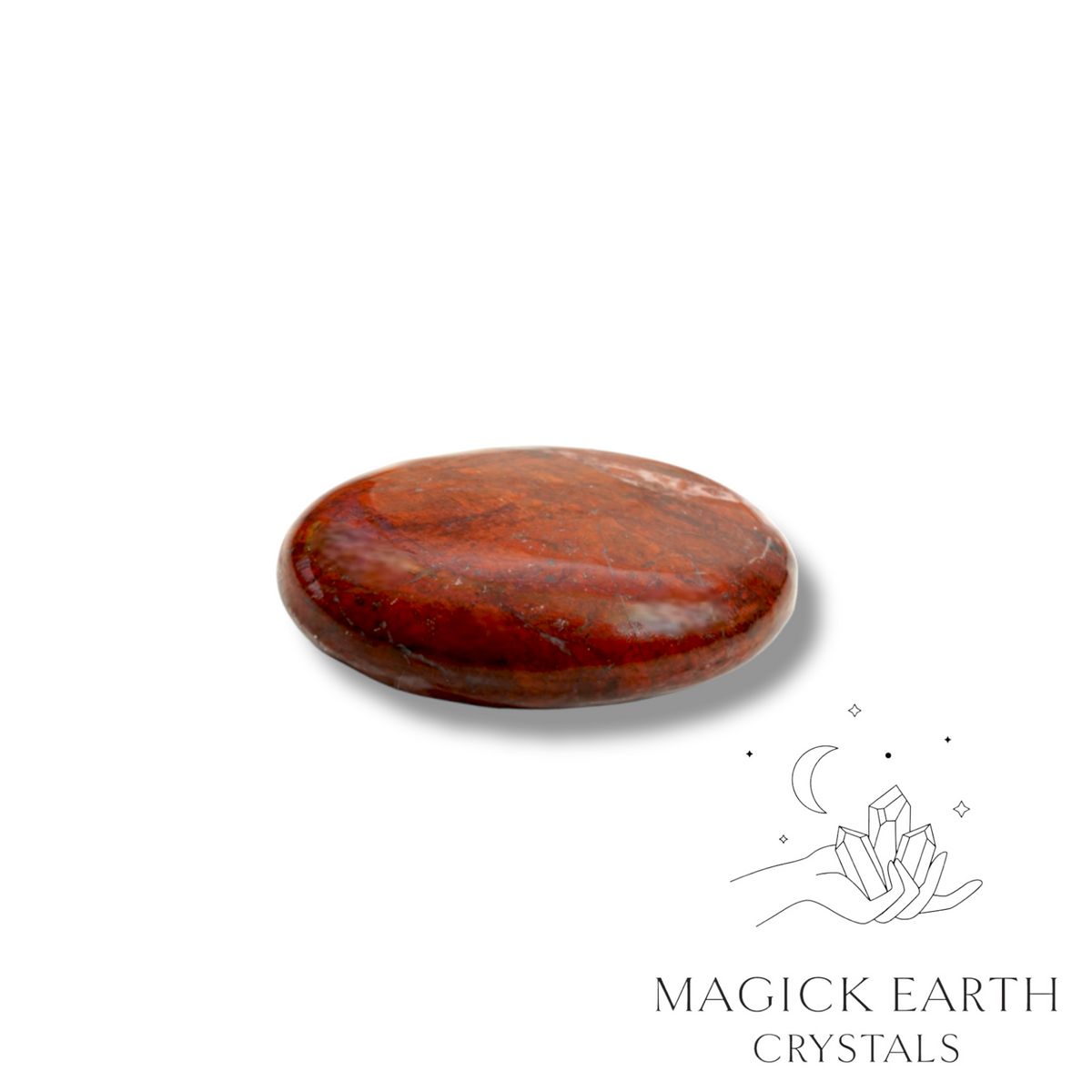 Natural Brecciated Jasper crystal smooth oval thumb stone view b