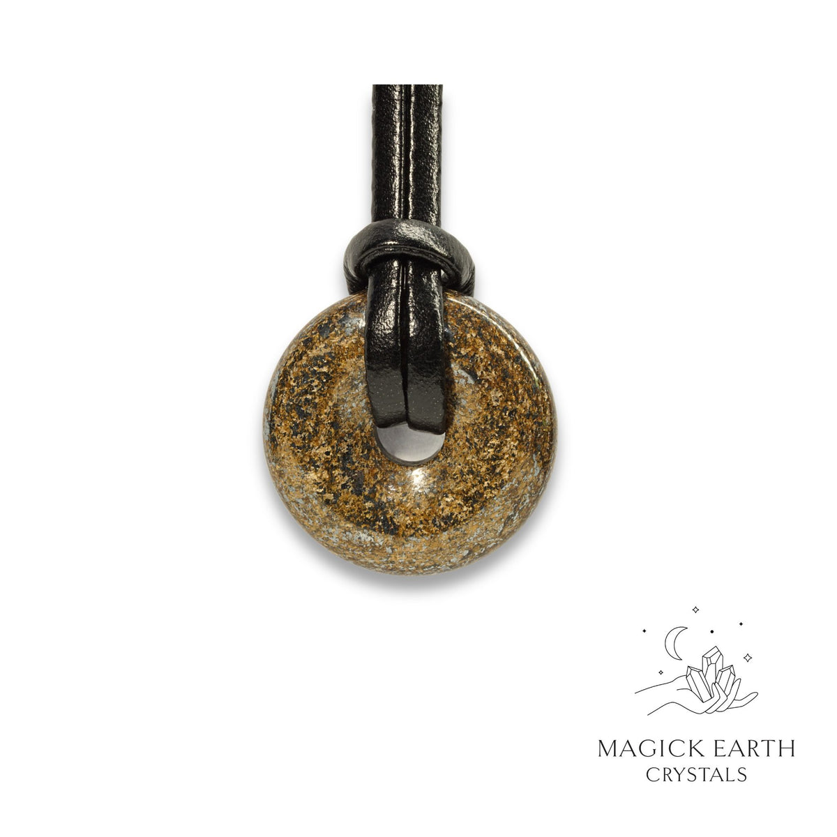 Natural Bronzite crystal donut view b