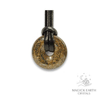 Natural Bronzite crystal donut view b