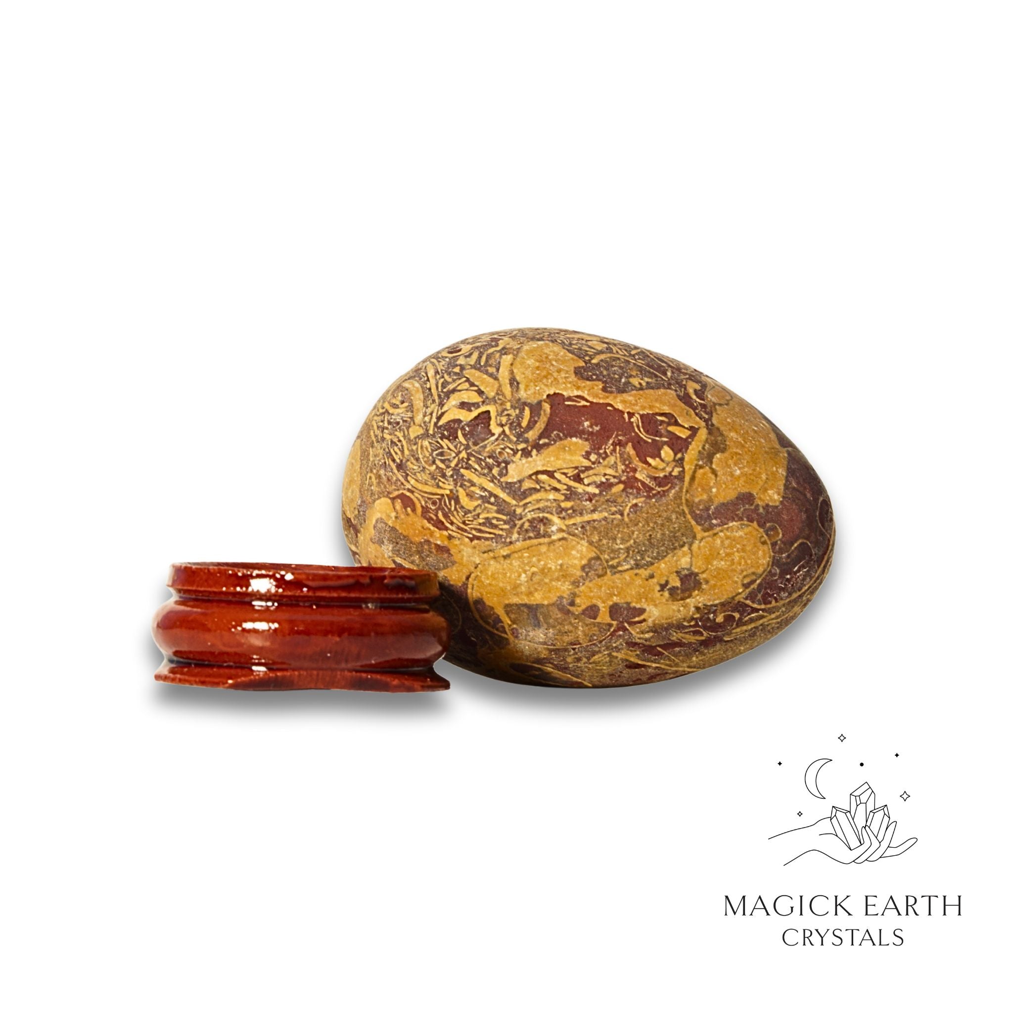 Natural Calligraphy Jasper crystal egg view d