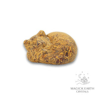 Natural Calligraphy Jasper sleeping cat figurine view a