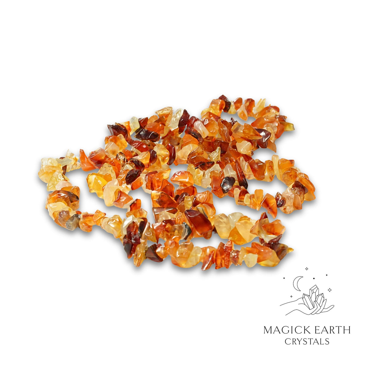 Natural Carnelian drilled crystal chips