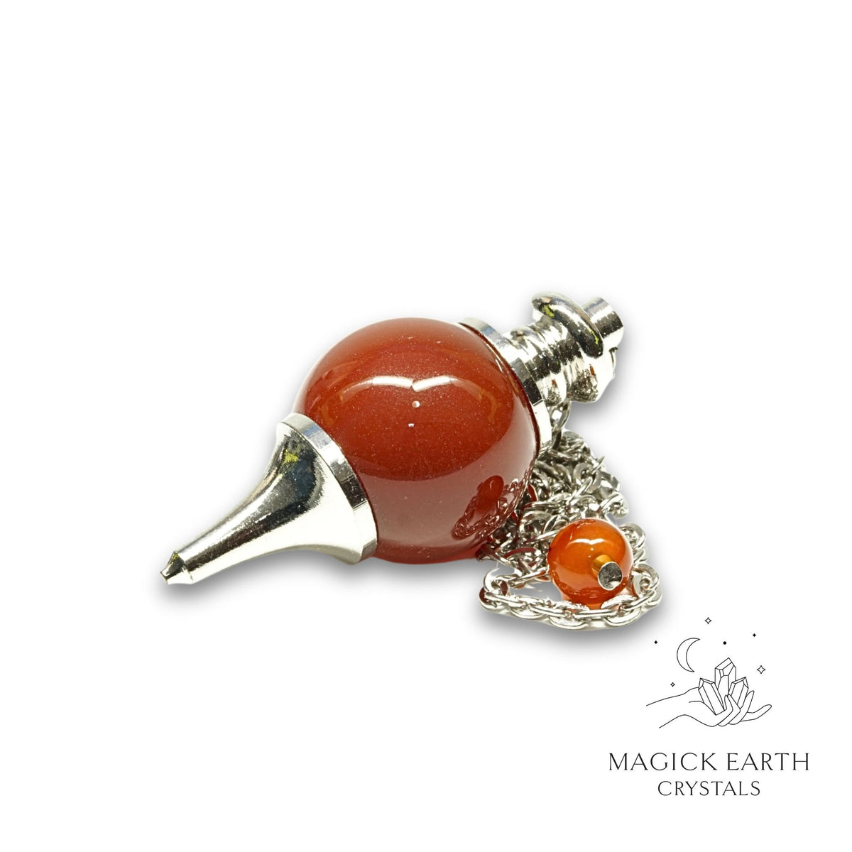 Natural Carnelian sphere crystal pendulum  