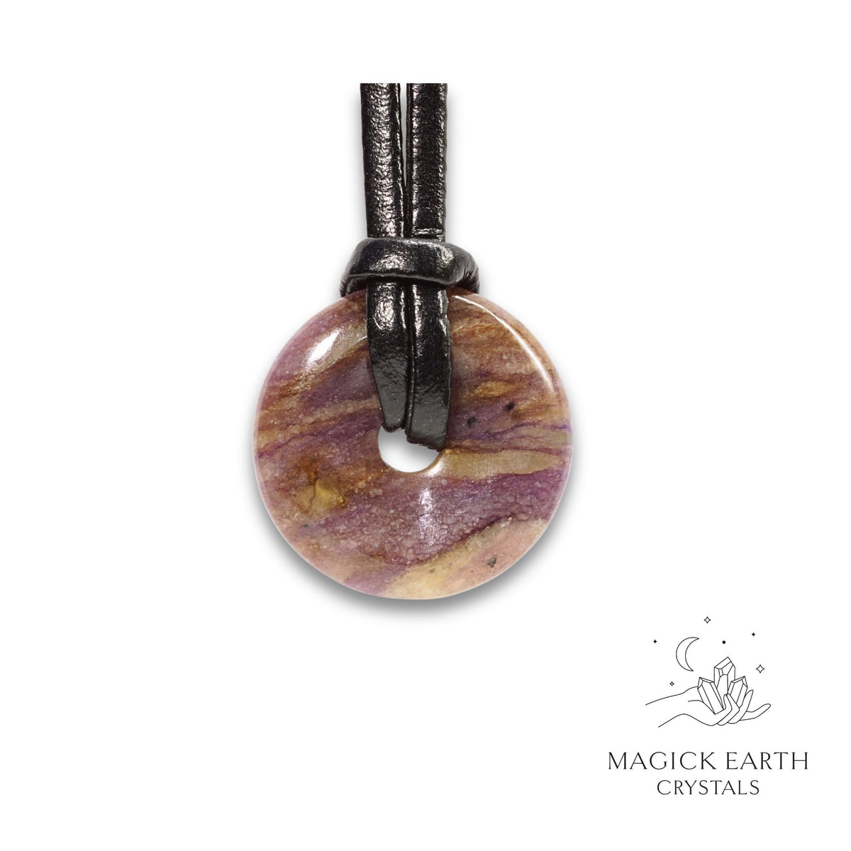 Natural Charoite crystal donut