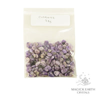 Natural Charoite drilled crystal chips 38g bag view b