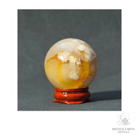 Natural Cherry Blossom Agate Crystal Sphere 41mm View C