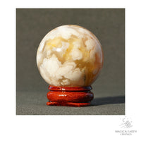 Natural Cherry Blossom Agate crystal sphere 42mm view a