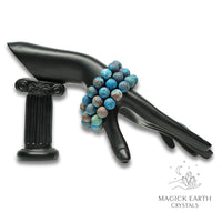 Natural Chrysocolla 12mm matte bead crystal bracelets view a