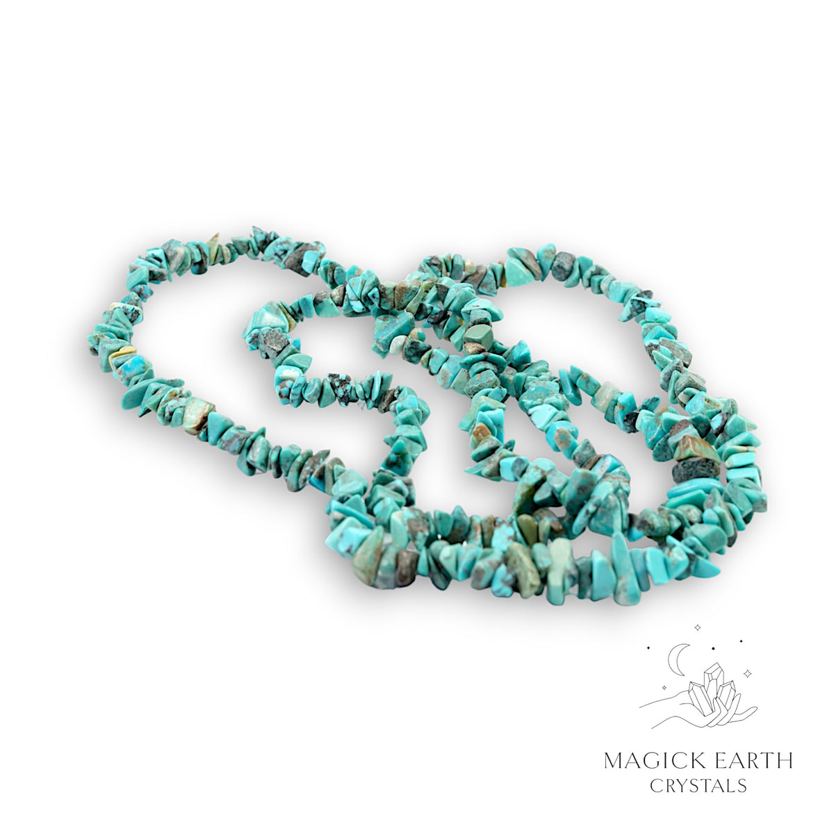 Natural Chrysocolla drilled crystal chip strand