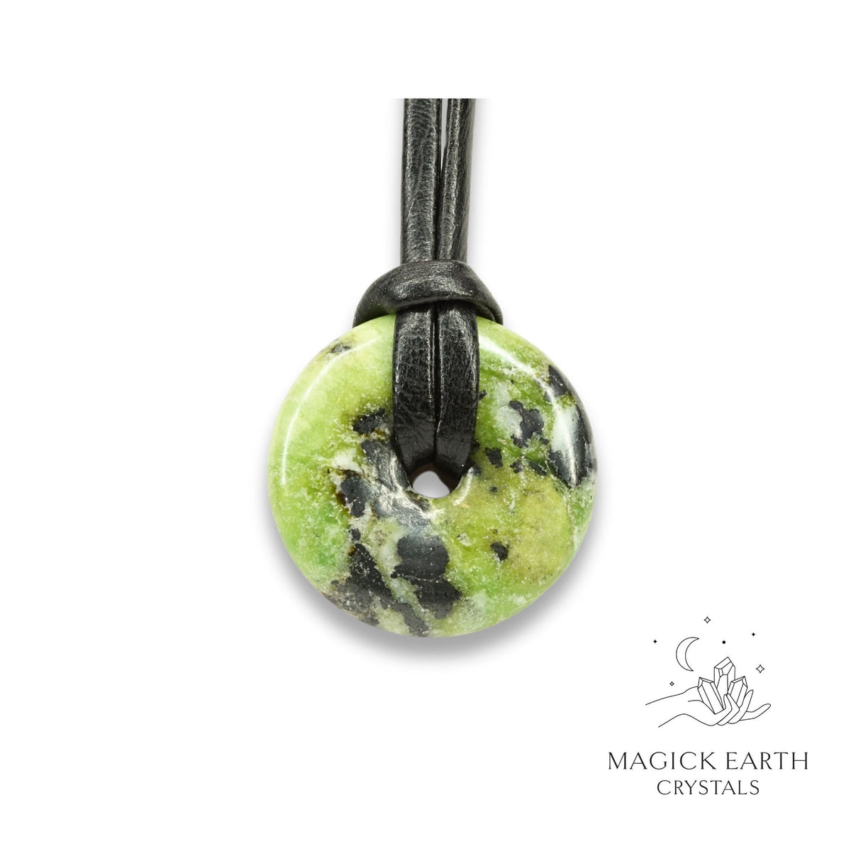 Chrysoprase Donut/ Pi Pendant For Hope & Healing
