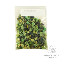 Natural Chrysoprase drilled crystal chips 55g bag view b