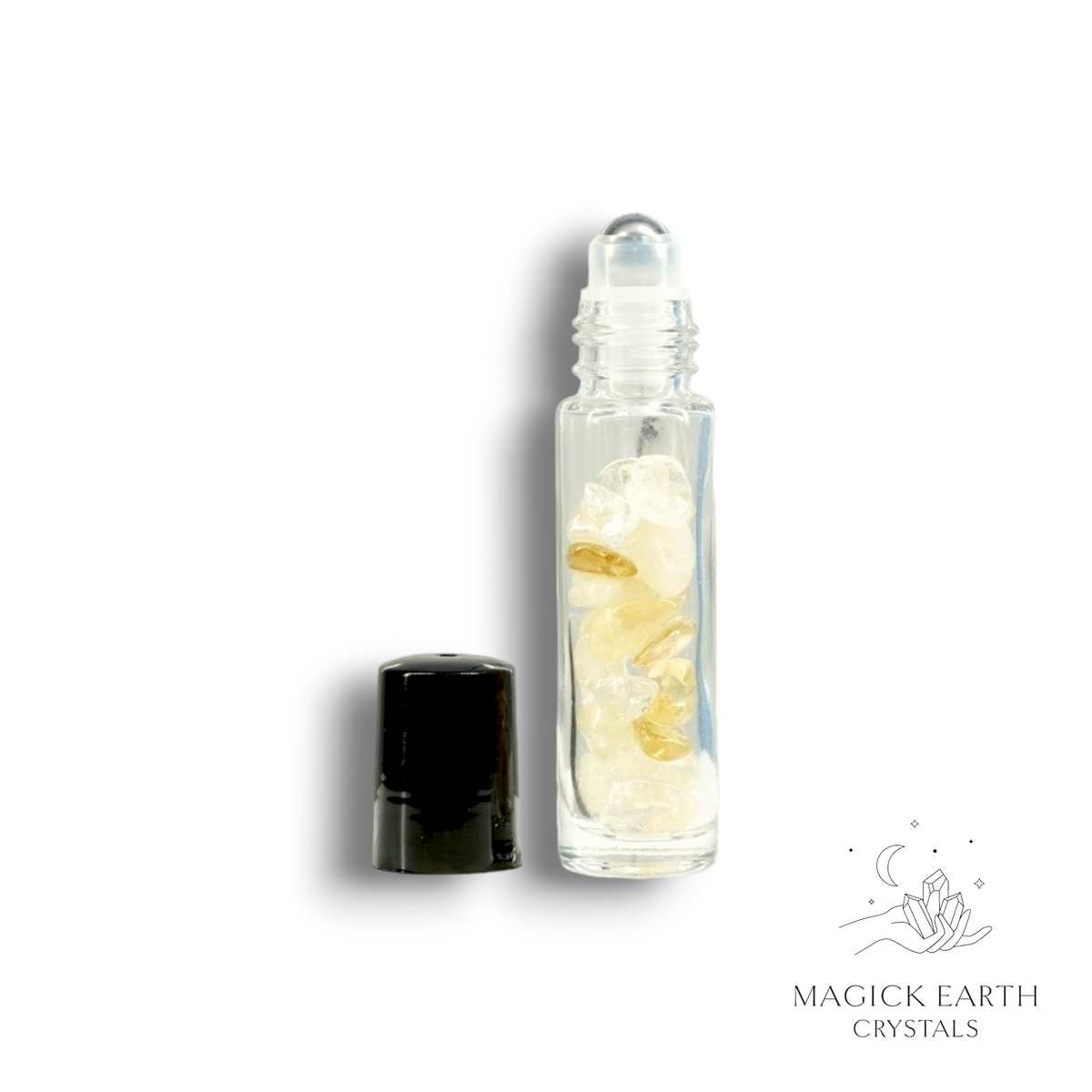 Natural Citrine crystal chip roller bottle view b