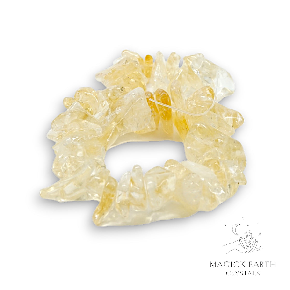 Natural Citrine drilled crystal chip strand
