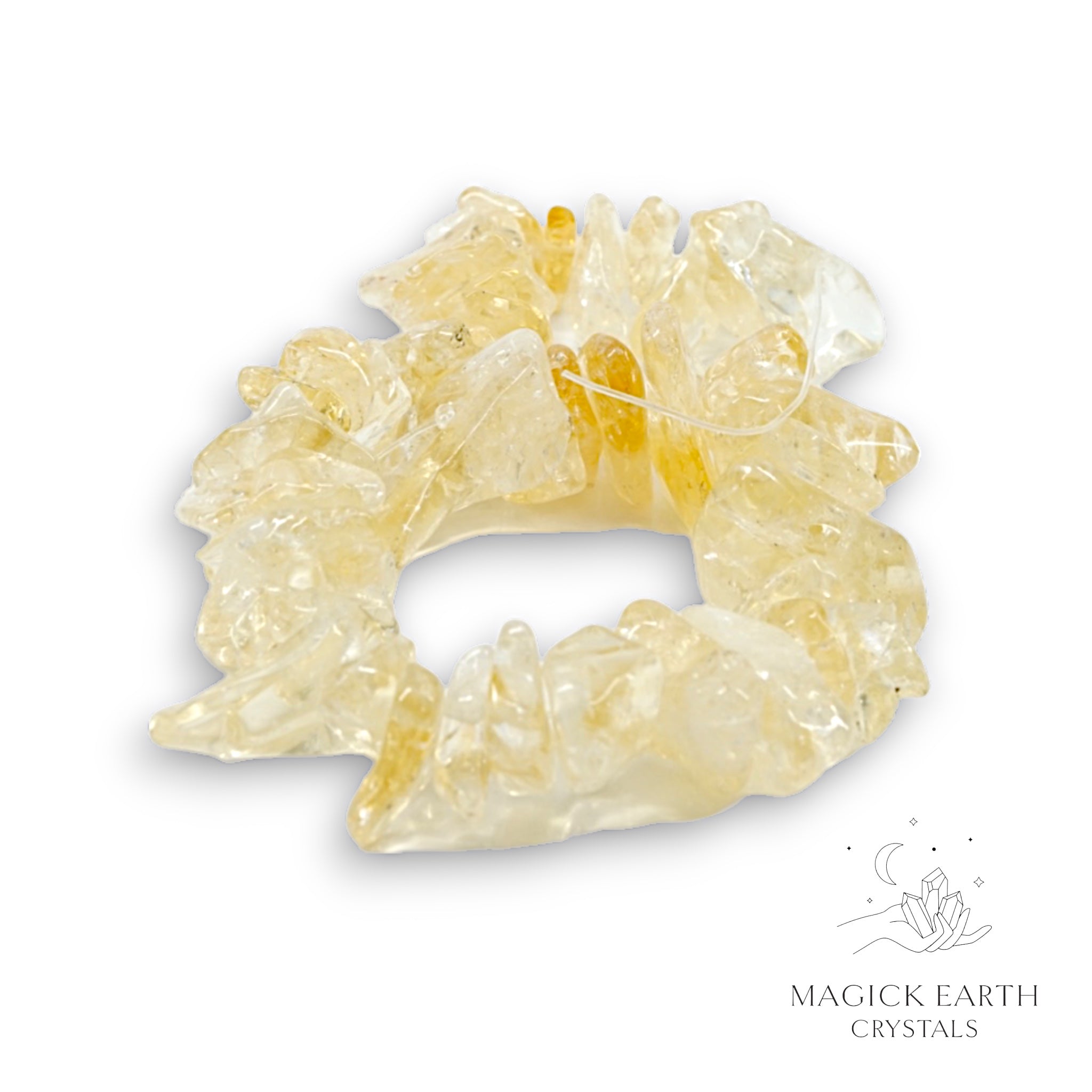 Natural Citrine drilled crystal chip strand