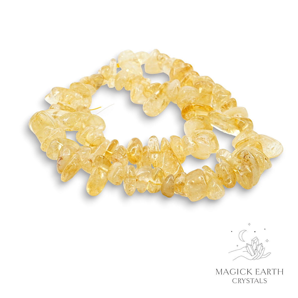 Natural Citrine drilled crystal nugget strand