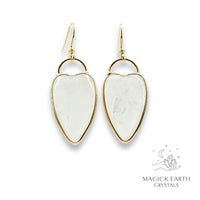 Clear Quartz Charmed Heart Earrings for Amplified Insight
