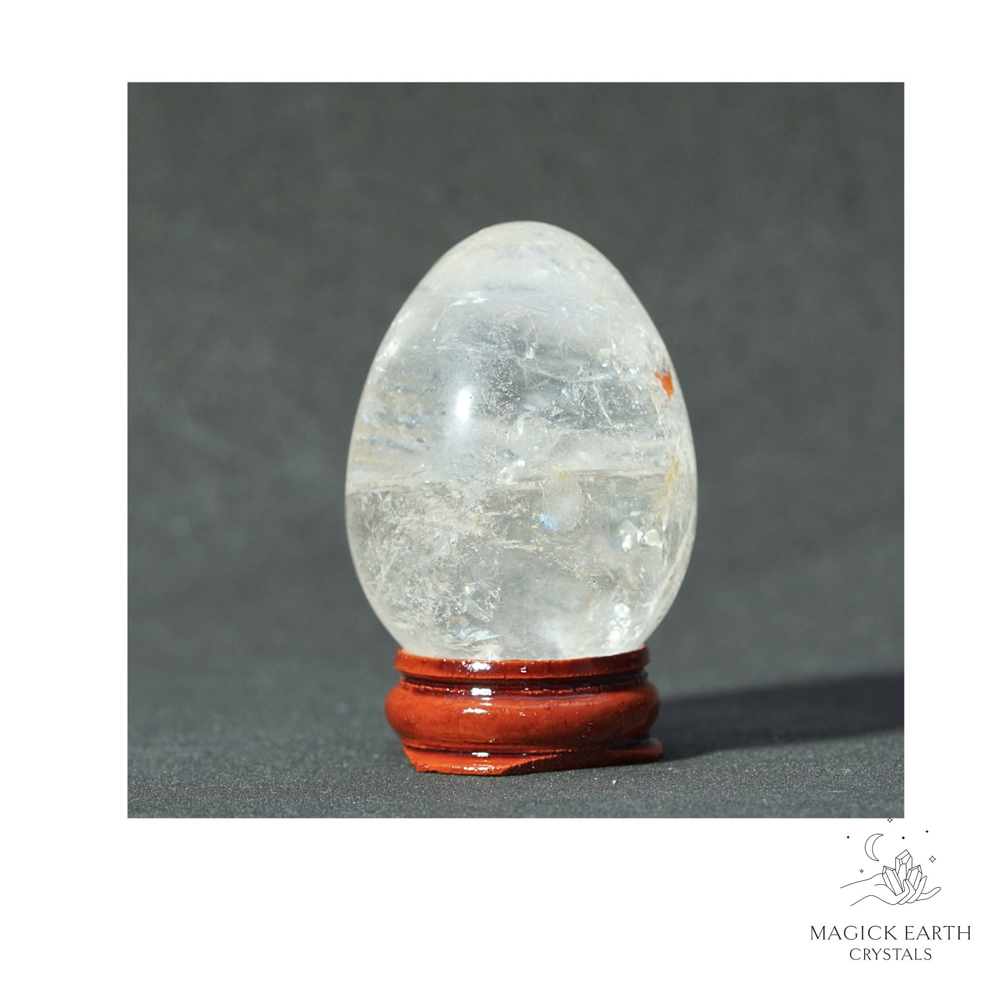  Natural Clear Quartz Crystal Egg View B