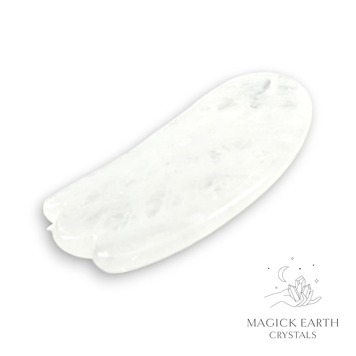 Natural Clear Quartz crystal Gua Sha tool  view b