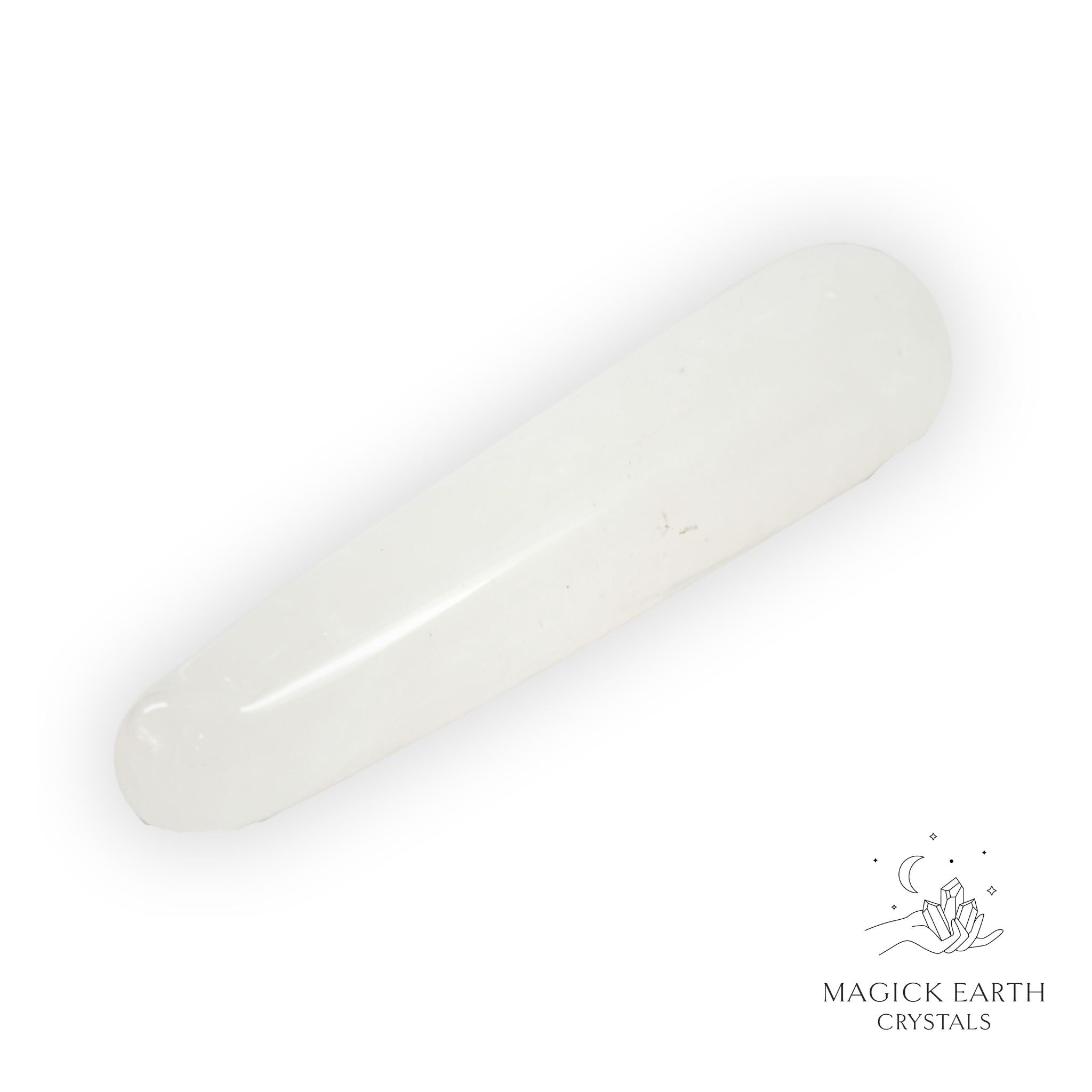 Natural Clear Quartz crystal massage wand 