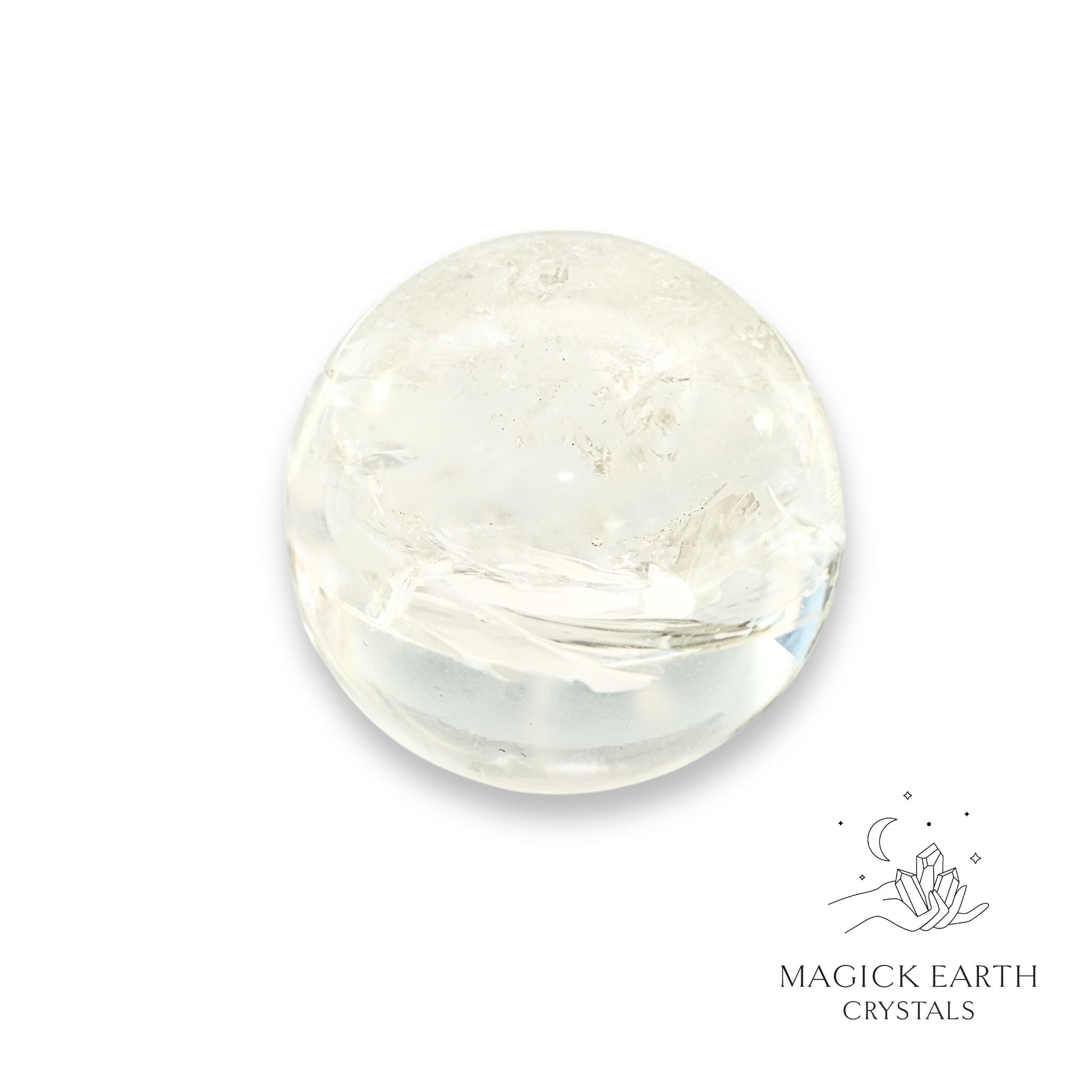 Natural Clear Quartz crystal sphere view a 