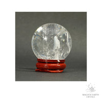 Natural Clear Quartz Crystal sphere 38mm view a