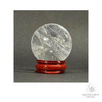 Natural Clear Quartz Crystal sphere 38mm view b