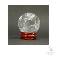 Natural Clear Quartz Crystal sphere 38mm view c