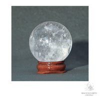 Natural Clear Quartz crystal sphere 41mm view a