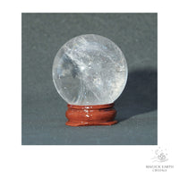 Natural Clear Quartz crystal sphere 41mm view b