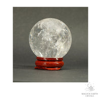 Natural Clear Quartz Crystal sphere 43mm view a