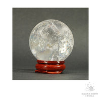 Natural Clear Quartz Crystal sphere 43mm view c