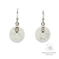 Clear Quartz  Donut  Earrings with Platinum Finish for Amplified Insight