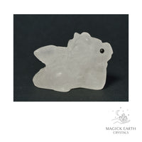 Natural Clear Quartz crystal dragon figurine view a