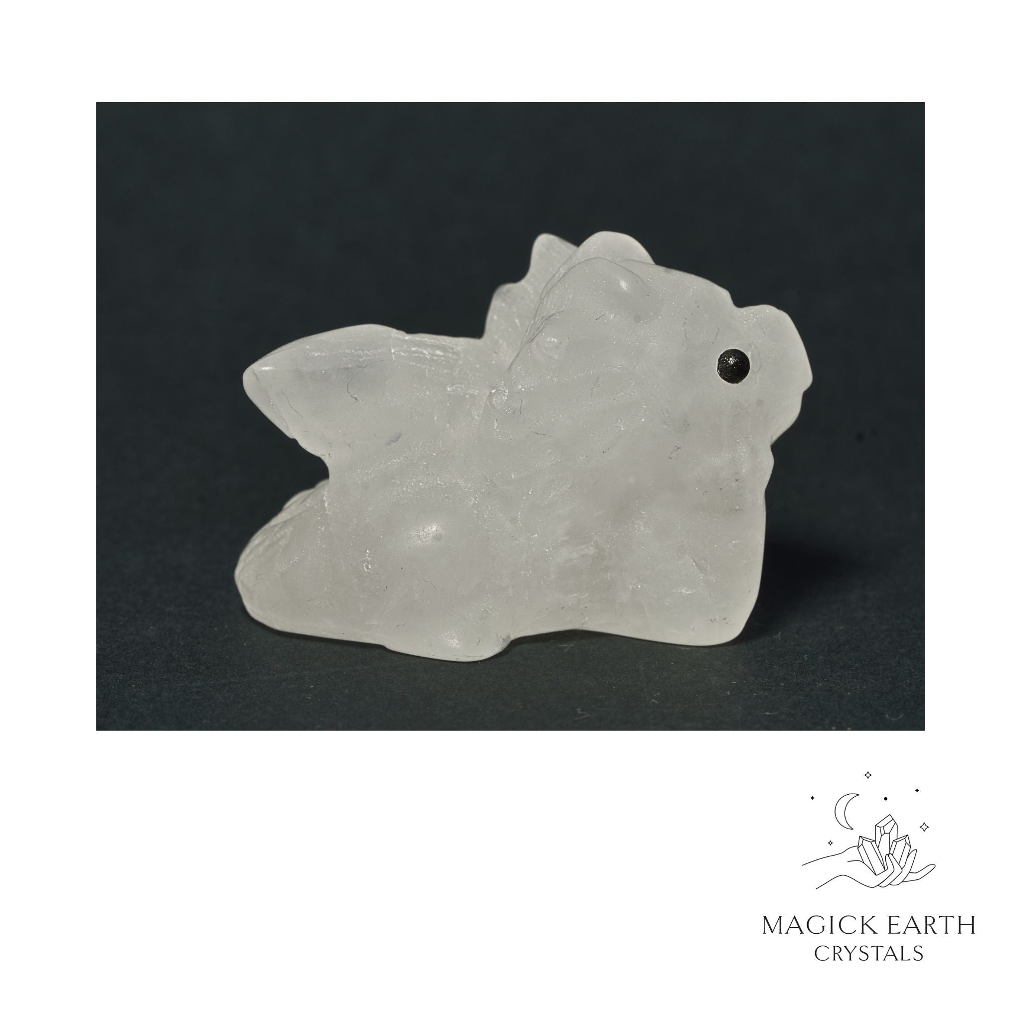 Natural Clear Quartz crystal dragon figurine view a