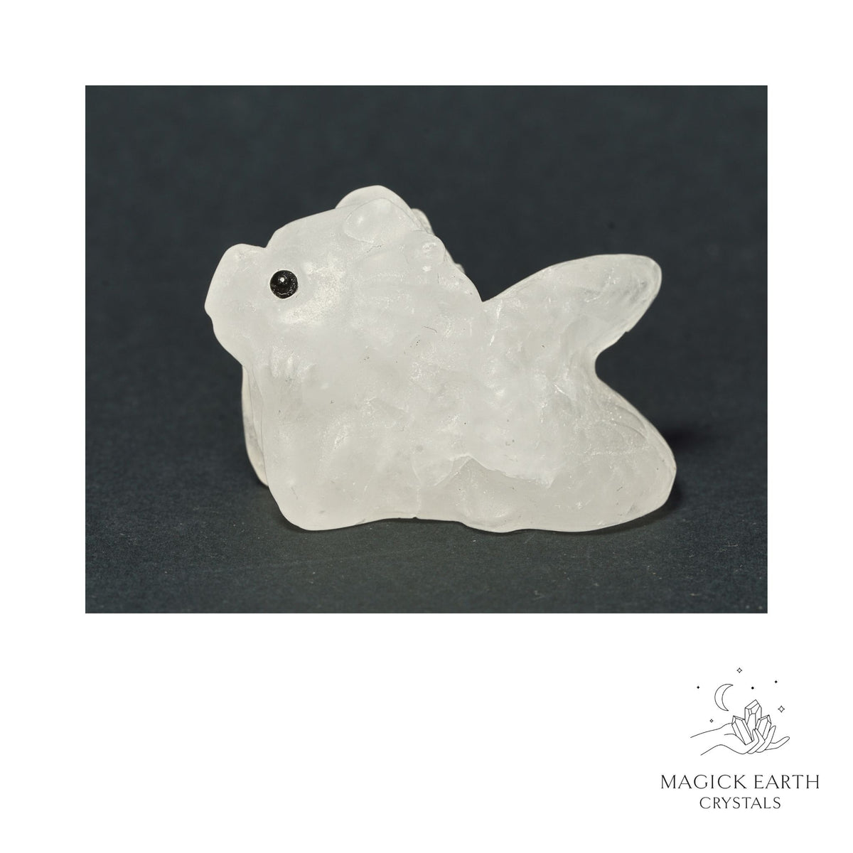 Natural Clear Quartz crystal dragon figurine view b