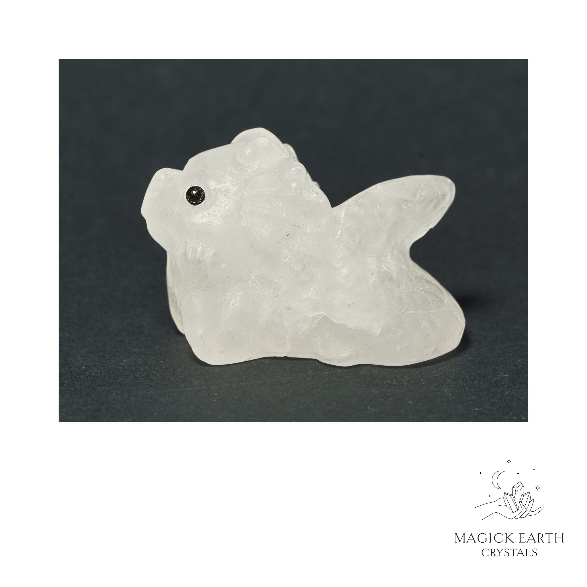 Natural Clear Quartz crystal dragon figurine view b
