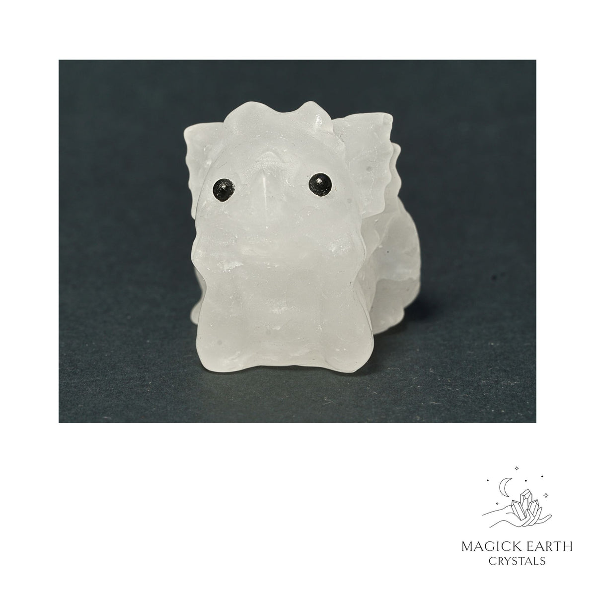 Natural Clear Quartz crystal dragon figurine view c