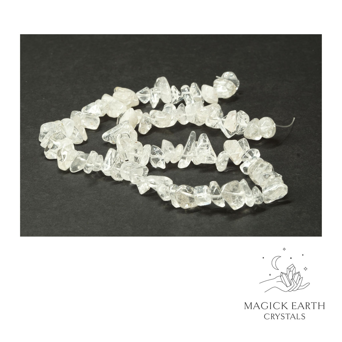 Natural Clear Quartz drilled crystal chips  large