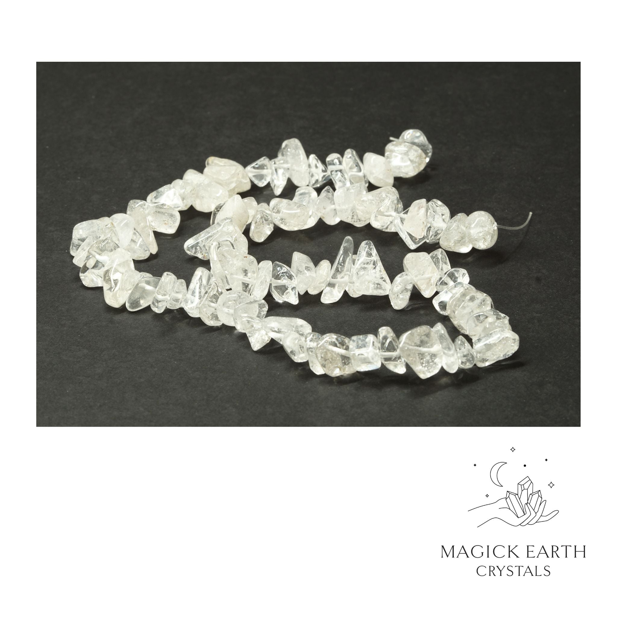 Natural Clear Quartz drilled crystal chips  large