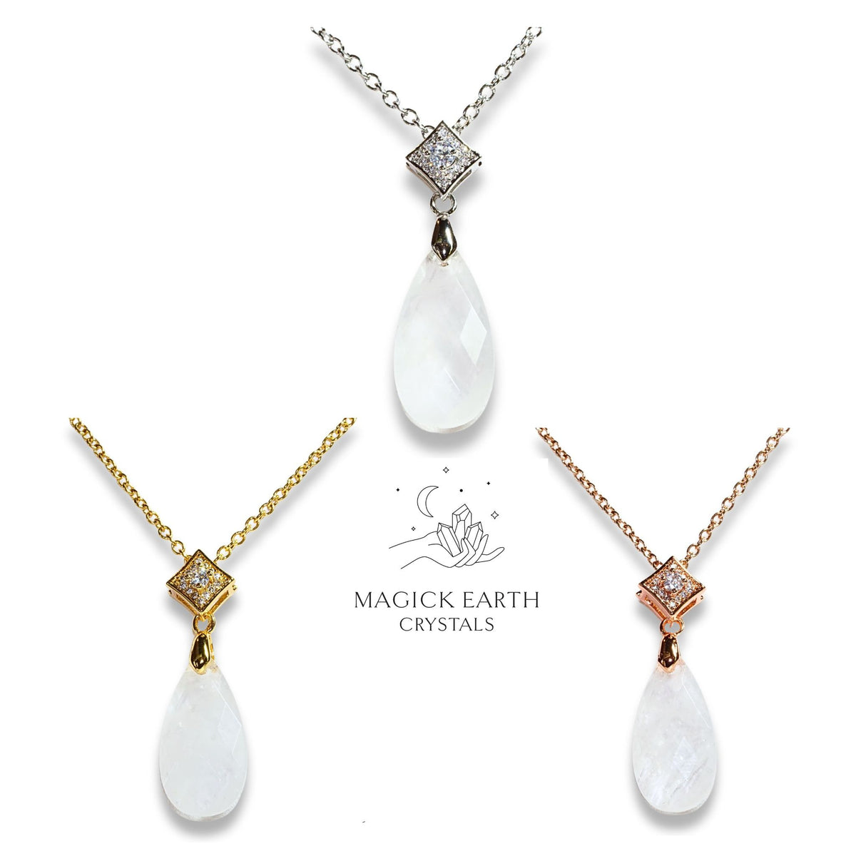 Clear Quartz Faceted Pendant  For Amplified Insight