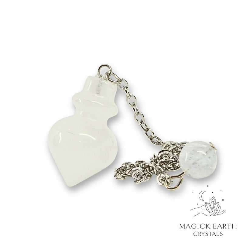 Clear Quartz Flask Pendulum for Amplified Insight