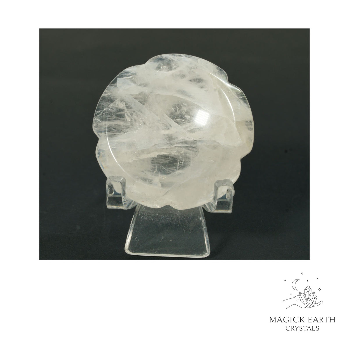 Natural Clear Quartz flower thumb stone view b