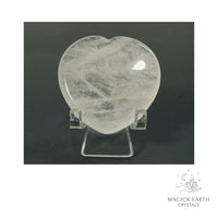 Natural Clear Quartz heart thumb stone view a