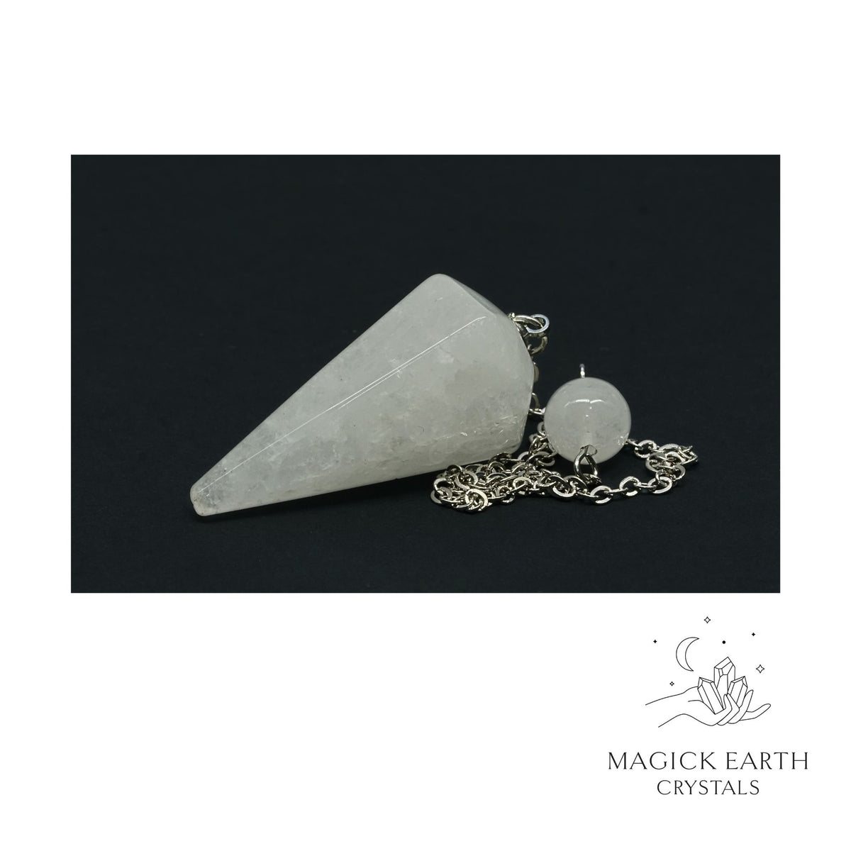 Clear Quartz Large Cone Pendulum For Amplified Insight