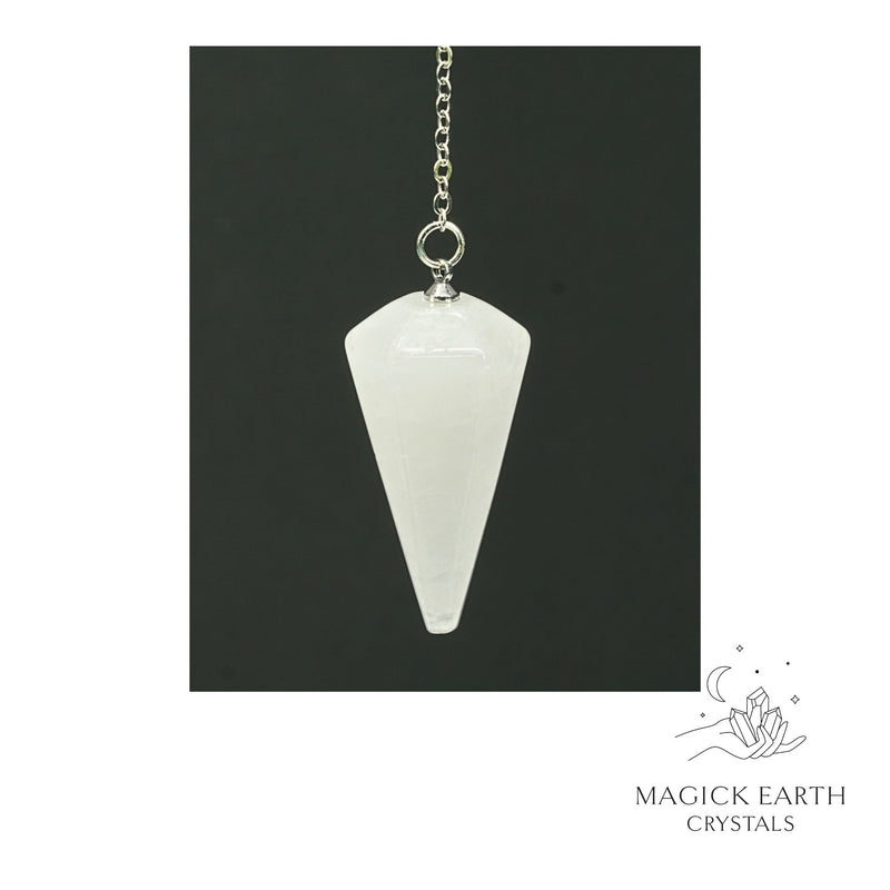 Clear Quartz Large Cone Pendulum For Amplified Insight
