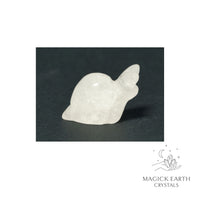 Natural Clear Quartz crystal mini snail figurine view a