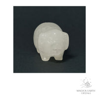 Natural Clear Quartz crystal pig figurine view c