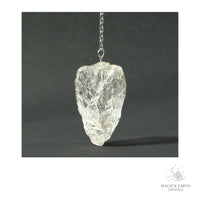  Natural Clear Quartz raw crystal pendulum view b
