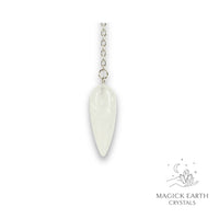 Natural Clear Quartz teardrop crystal pendulum view b